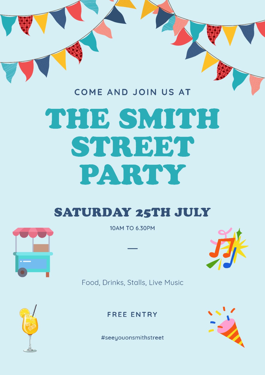 Smith St Party 2026 A4 poster